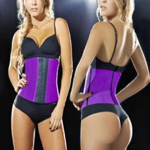

Lady Elastic Latex Steel Bone Buckle Toning Body Lifting Hips Slimming Waist Belt, Size: XXL(Purple)