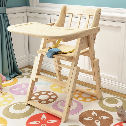wooden baby eating chair