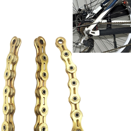 

Dead Fly Mountain Road Folding Bicycle Chain Boxed Single Speed Shift Bicycle Accessories(11 speed full hollow gold chain)