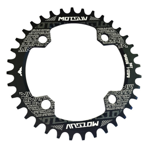 

MOTSUV Narrow Wide Chainring MTB Bicycle 104BCD Tooth Plate Parts(Black)