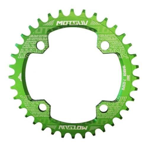 

MOTSUV Round Narrow Wide Chainring MTB Bicycle 104BCD Tooth Plate Parts Disk 38T(Green)