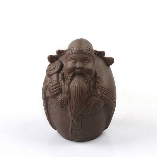

3 PCS Creative Tea Set Ornaments Purple Sand Kiln Tea Pet Fu Lu Shou Tea Pet(3)