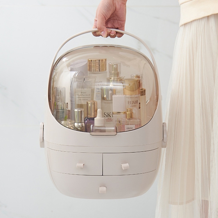 

Portable Dust-proof Transparent Round Cosmetic Drawer Type Storage Box(Small Beauty Powder )