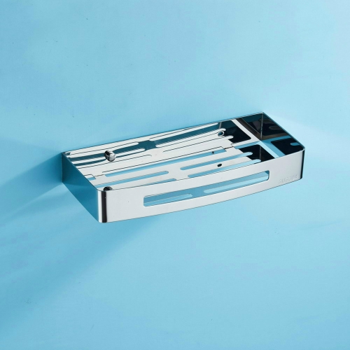 

Stainless Steel Soap Holder Dish Bathroom Rack, Style:Square