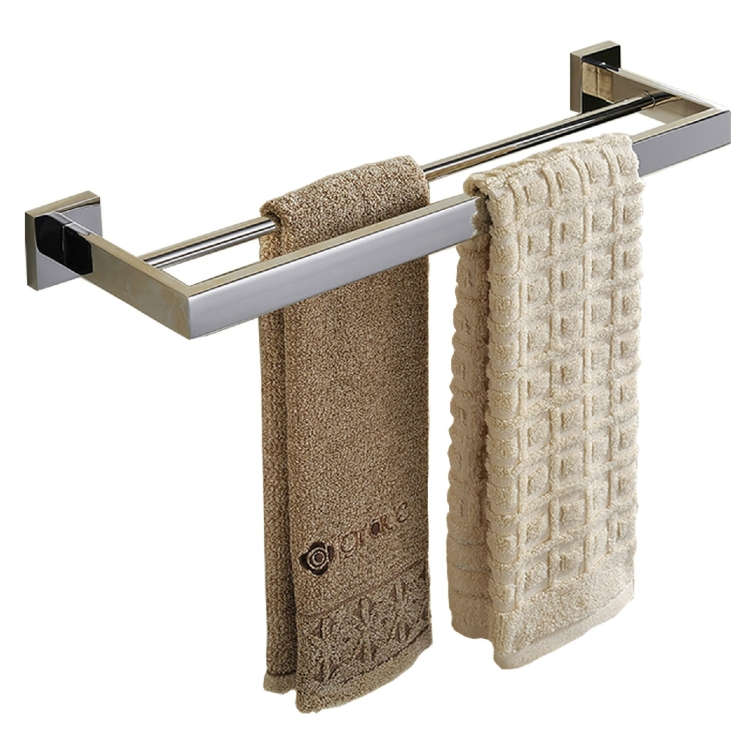 

304 Stainless Steel Double Bathroom Thickening Towel Bar, Size: 570x130x50mm
