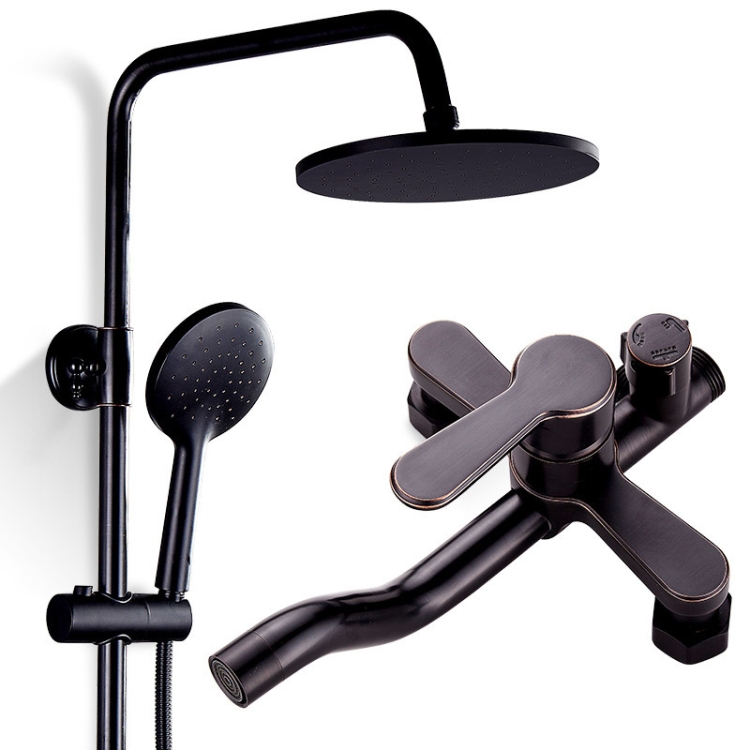 

Light Luxury Fashion All-copper Three-speed Black Shower Set, Specification: HT990123