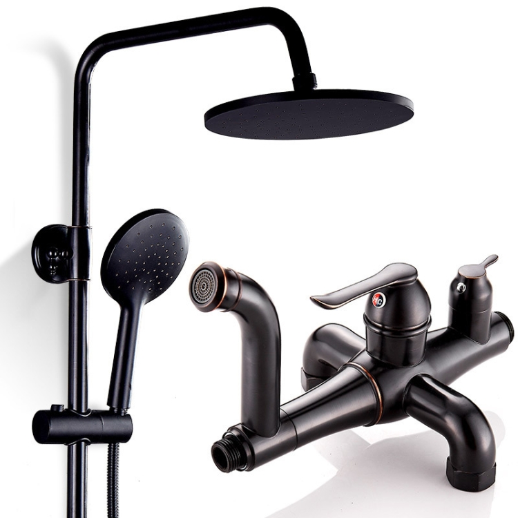 

Light Luxury Fashion All-copper Three-speed Black Shower Set, Specification: HT990073