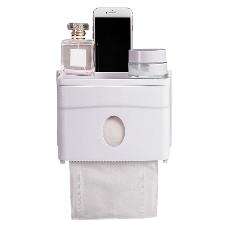 

Multifunction Suction Wall Punch Free Bathroom Bathroom Plastic Paper Towel Holder Storage Rack
