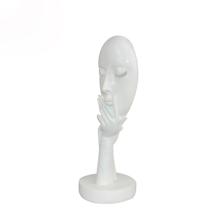 

Creative Home Decoration Resin Crafts Decoration Thinker Mask, Size: 12x38cm(White )