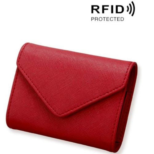 

Cross Texture Corrugated Anti-magnetic Anti-RFID Card Package Card Sets(Jujube Red )