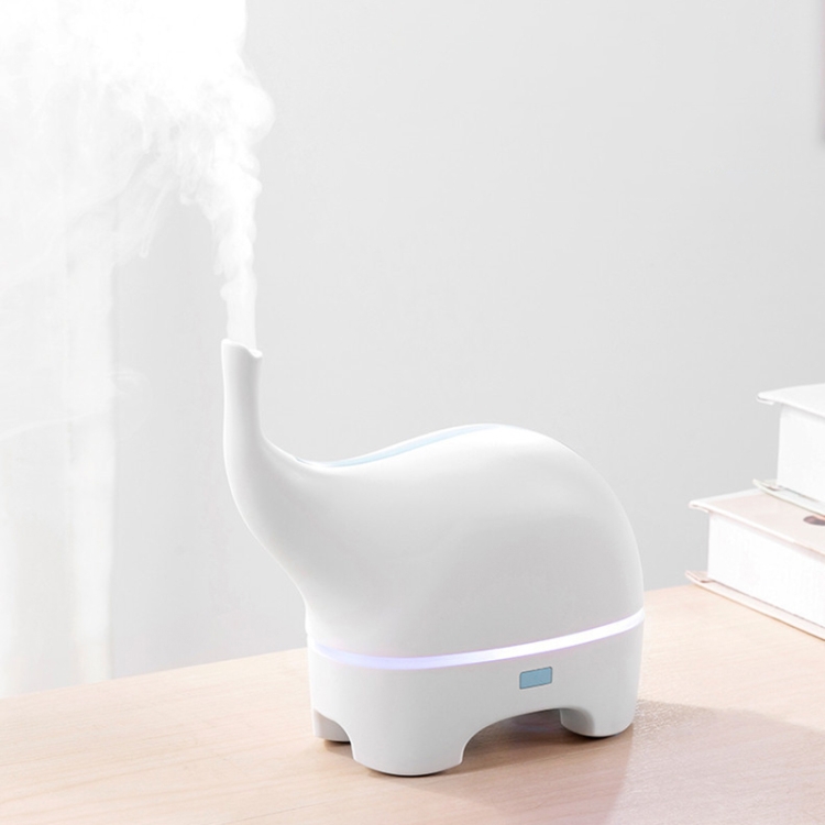 

Mini Elephant Style 2.4MHz Ultrasound Household Air Purification USB Charging LED Light Humidifying Aromatherapy Purifier, Size:165x77.4x155 mm(White)
