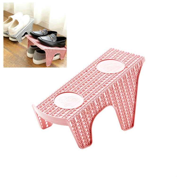 

Rattan Shoe Storage Rack Integrated Shoe Care Space Shoes Shelf Holder, Size:Single Row(Pink)