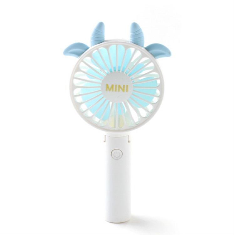 

USB Rechargeable Student Dormitory Hand-held Portable Folding Fan( Blue Horn )