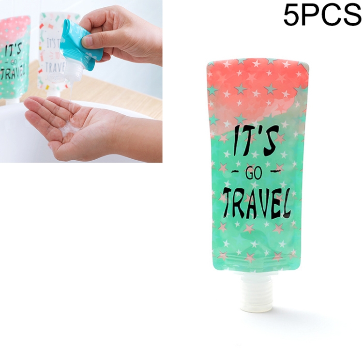 

5 PCS Travel Folding Lotion BagLiquid Storage Bag(Green Star )