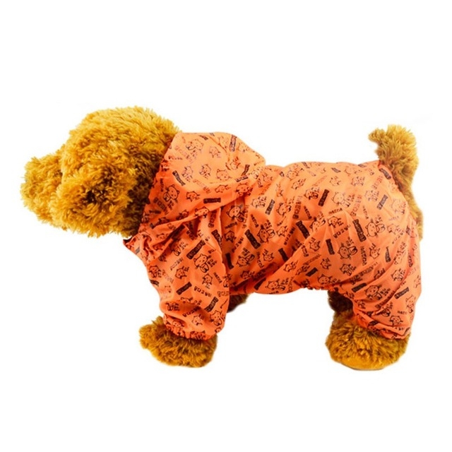 

Kitty Pattern Pet Dog Raincoat Weatherproof Clothing Four-legged Hood Raincoat, Size: M(Fluorescent Orange)