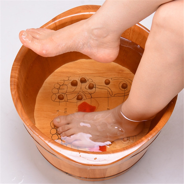 

Oak Footbath Barrel With Massage Beads Acupuncture Point Tub