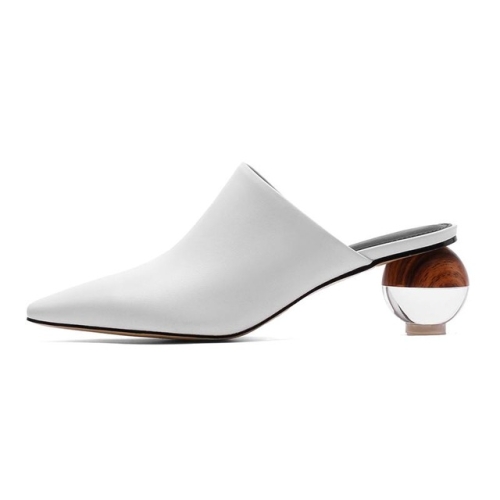 

First Layer Cowhide Toe Cape Women Shoes, Shoe Size:39(White)