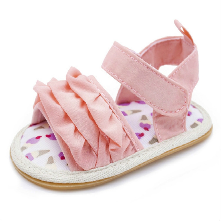 

Baby Flats Sandals Soft Rubber Sole Anti-Slip Summer Shoes, Size:12cm(Pink)