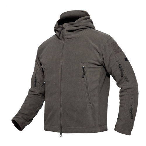 

Fleece Warm Men Thermal Breathable Hooded Coat(Gray)