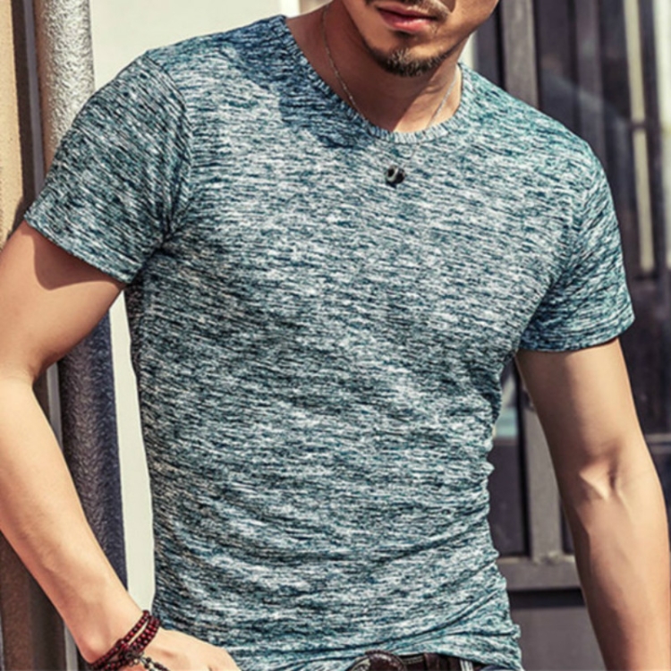 

Tops Tees Casual Short Sleeve Pure T-shirts Clothes for Men, Size:M(Dark Green)