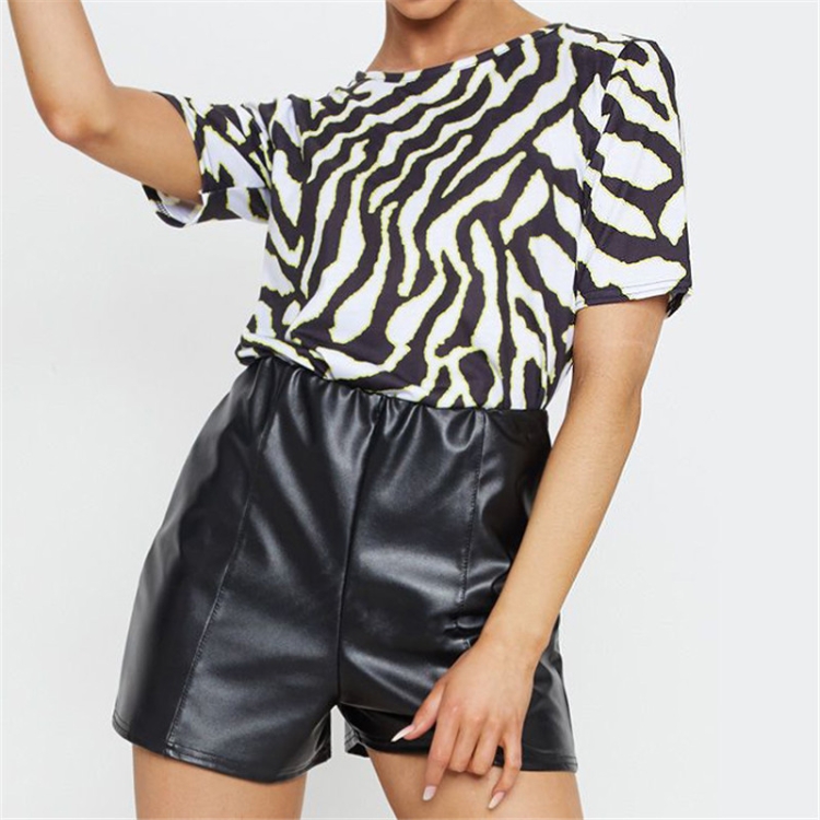

Round Neck Print Casual Ladies Short-sleeved T-shirt, Size: M(As Show)