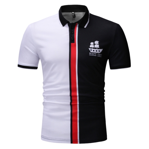

Summer Casual Fashion Slim Short-sleeved T-shirt for Men, Size: XXL(Black and White )