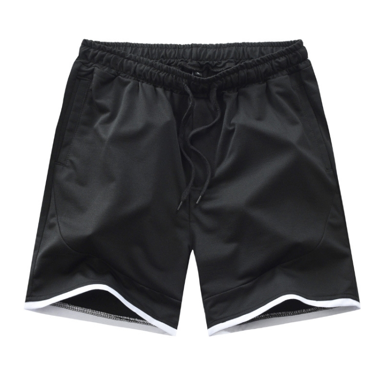 

Summer Men's Stretch Large Size Fitness Shorts Casual Beach Five Pants, Size: M(Black)