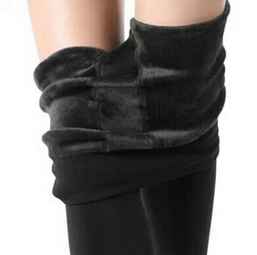 

280g Autumn And Winter Wearing Plus Velvet Thicken Seamless Integration Pearl Velvet Bottom Warm Pants(Black)