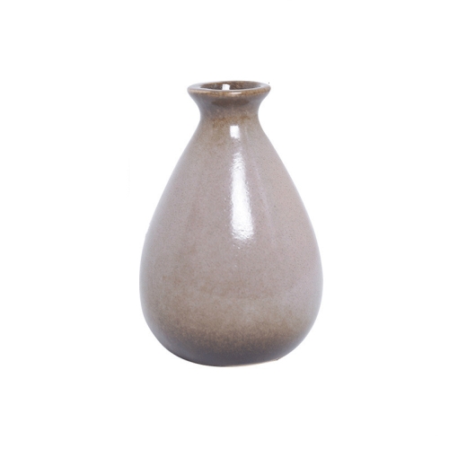 

Hand-painted Mini Ceramic Vase Home Balcony Hydroponic Decorative Flower Vase Wine Bottle( Light Grey )