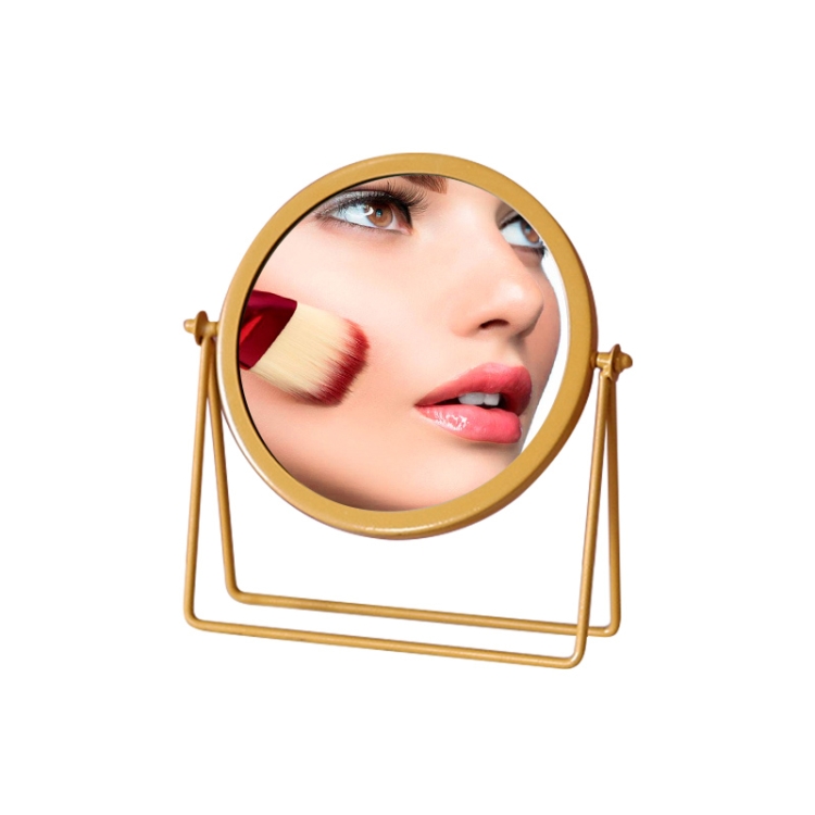 

Round Wrought Iron Desktop Simple Dressing Mirror( Bracket Yellow )