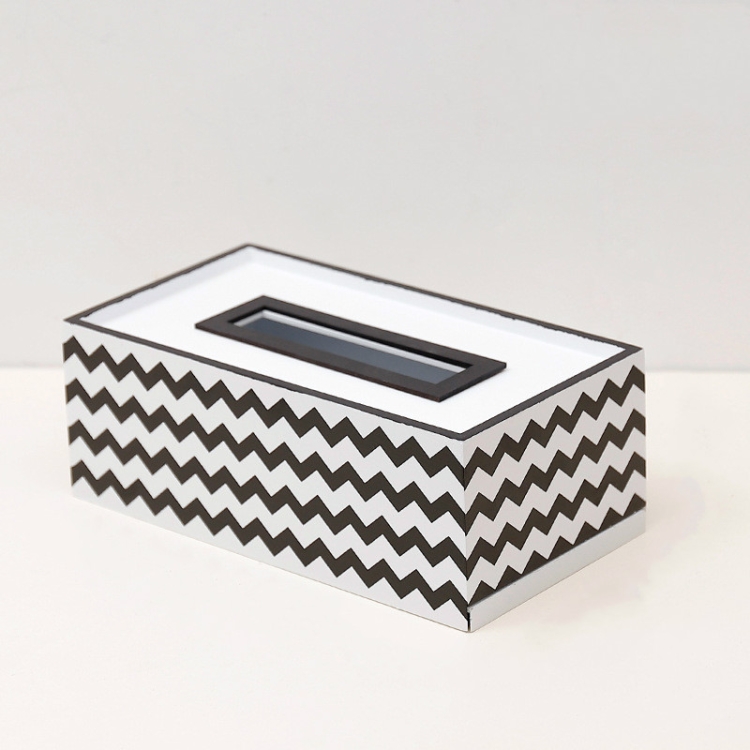 

Wooden Tissue Box Living Room Tray Simple Household Napkins Storage Box( Diamond Ripple )