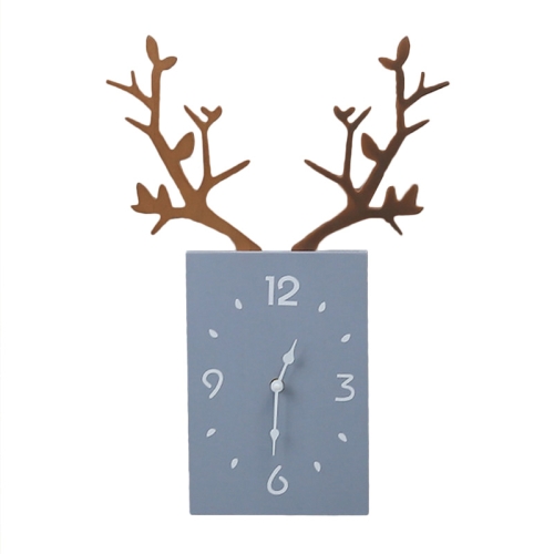 

Wooden Antler Wall Clock Home Decor Living Room Bedroom Office Wall Clock( Gray )