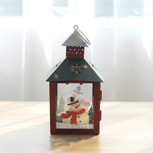 

Wrought Iron Christmas Lights Creative Home Courtyard Lights Candle Holders(Christmas Snowman )