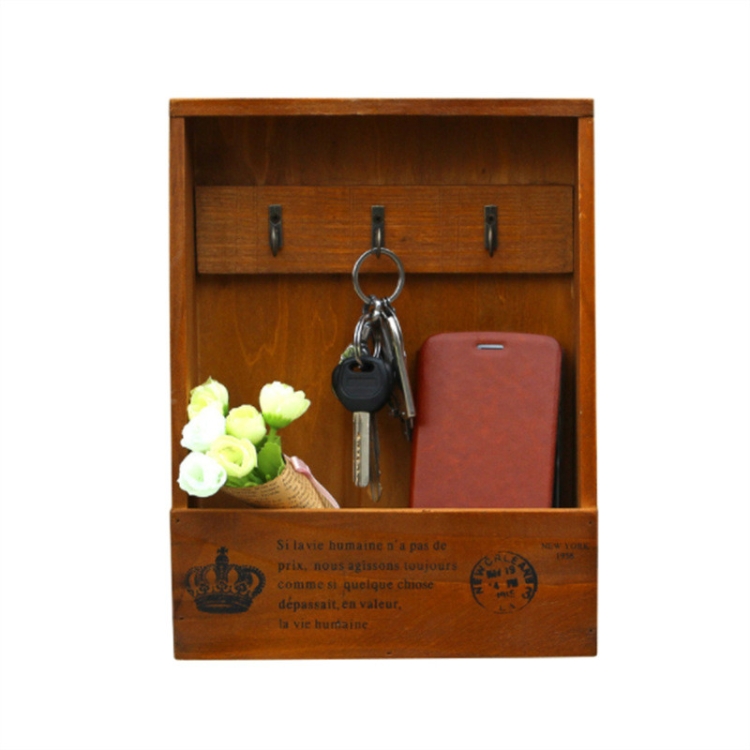 

Retro Wooden Wall Bedside Hanging Storage Rack(Retro Color )