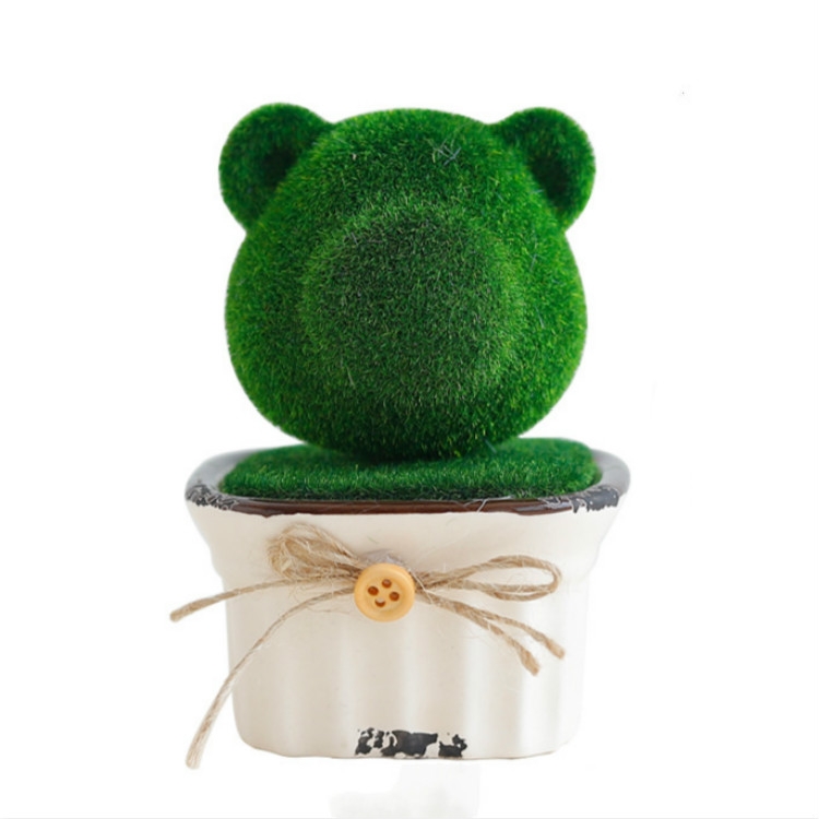 

Cute Dolls Simulation Green Plants Small Decoration Potted Ornaments(Little Bear )
