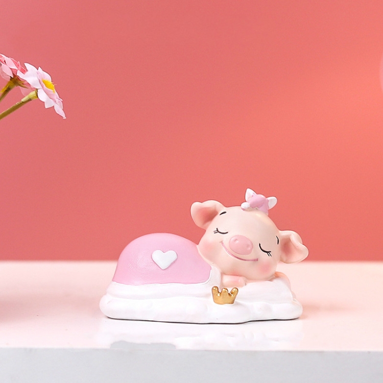 

Resin Crafts Super Cute Pig Ornaments Car Decorations(Pink )