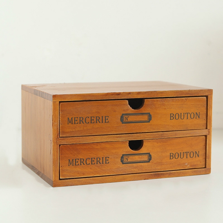 

Two Pumping Retro Wooden Drawer Storage Cabinet Desk