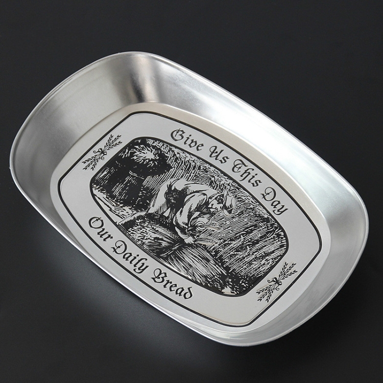 

Home Rectangular Silver Retro Candy Dried Fruit Small Iron Plate(Farmer)