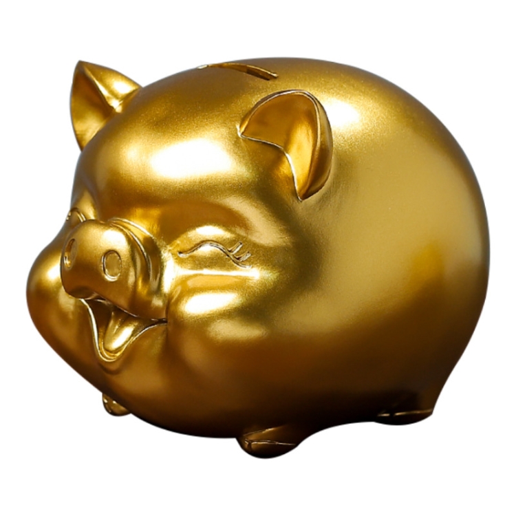 

Cartoon Gold Cute Pig Piggy Bank Resin Crafts Ornaments