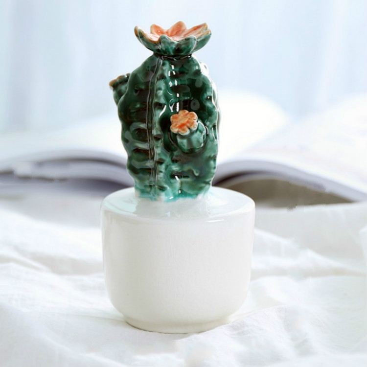 

Ceramic Cactus Decoration Plant Home Decoration(Flower Prickly Pear Dark )