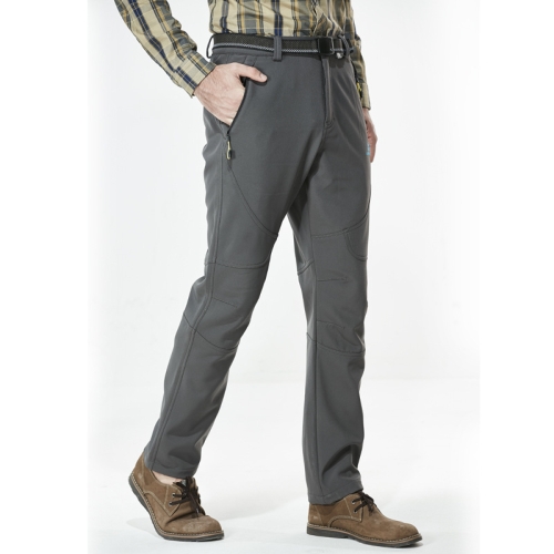 

Outdoor Gore-Tex Pants Autumn Winter Men Stretch Windproof Waterproof Fleece Soft Shell Pants, Colour: Gray, Size: XL