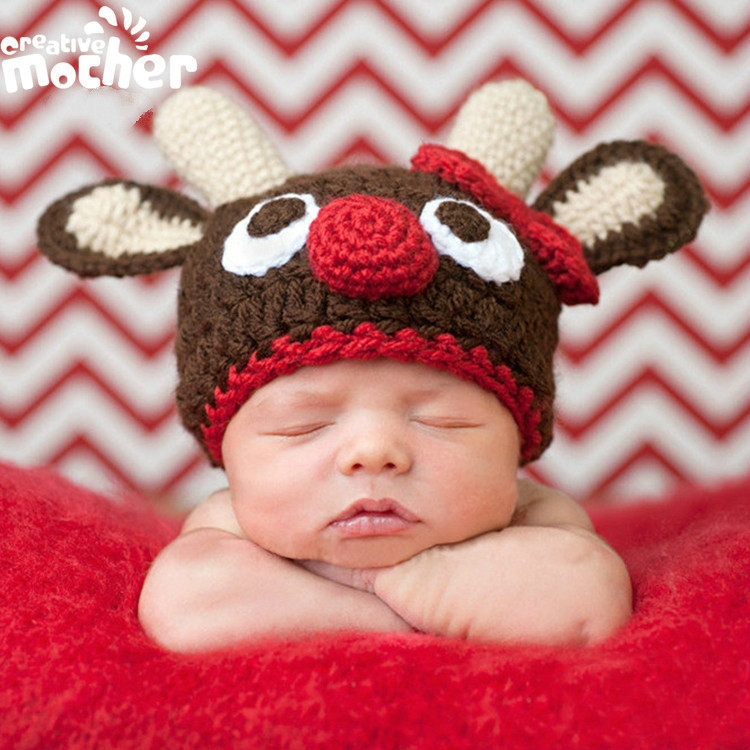 

Cartoon Cattle Modeling Cotton Children Photography Hand-knitted Wool Cap(Color )