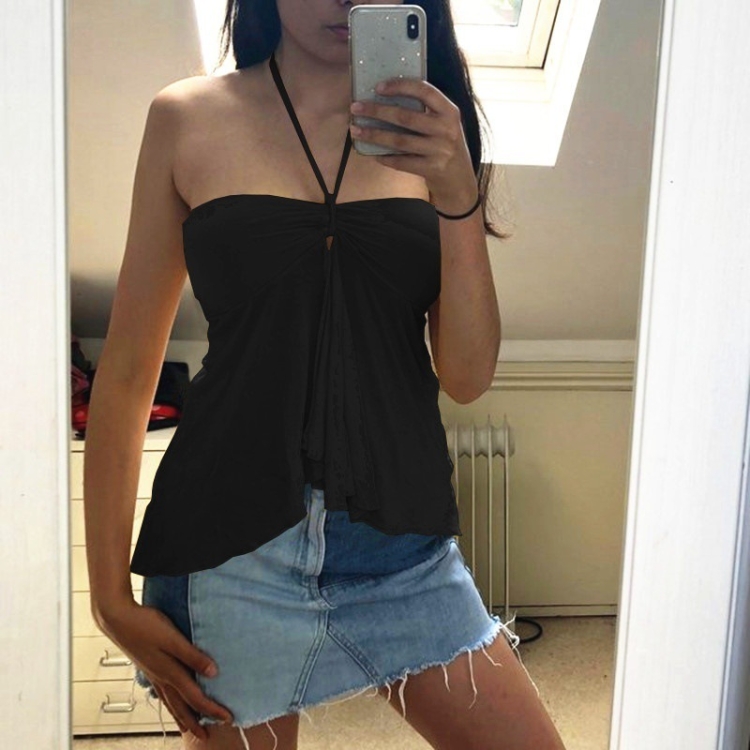 

Beach Sling Wrapped Chest Top Cloth, Size: XL(Black)