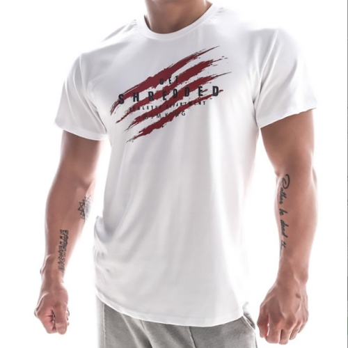 

Quick Dry Sport Gym T-Shirt Running Tight Short Sleeve, Size:M(White)