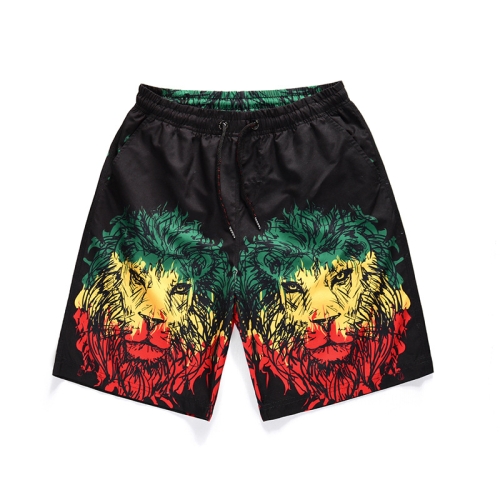 

Summer Hip Hop Colorful Lion Print Travel Sports Beach Shorts, Size: L(As Show)