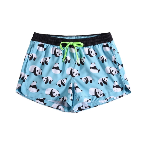 

Summer Panda Print Loose and Quick Dry Seaside Vacation Swimwear Beach Short, Size: XL(Panda Print)