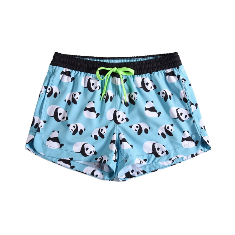 

Summer Panda Print Loose and Quick Dry Seaside Vacation Swimwear Beach Short, Size: XXXL(Panda Print)
