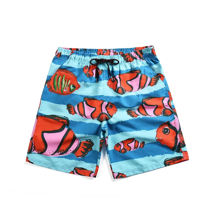 

Summer Vacation Tropical Clownfish Print Casual Loose Quick-drying Beach Shorts, Size: M(As Show)