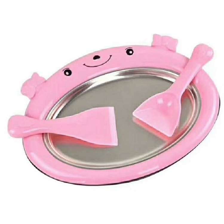 

Cartoon Mini Ice Cream Maker Fried Yogurt Machine(Pink)