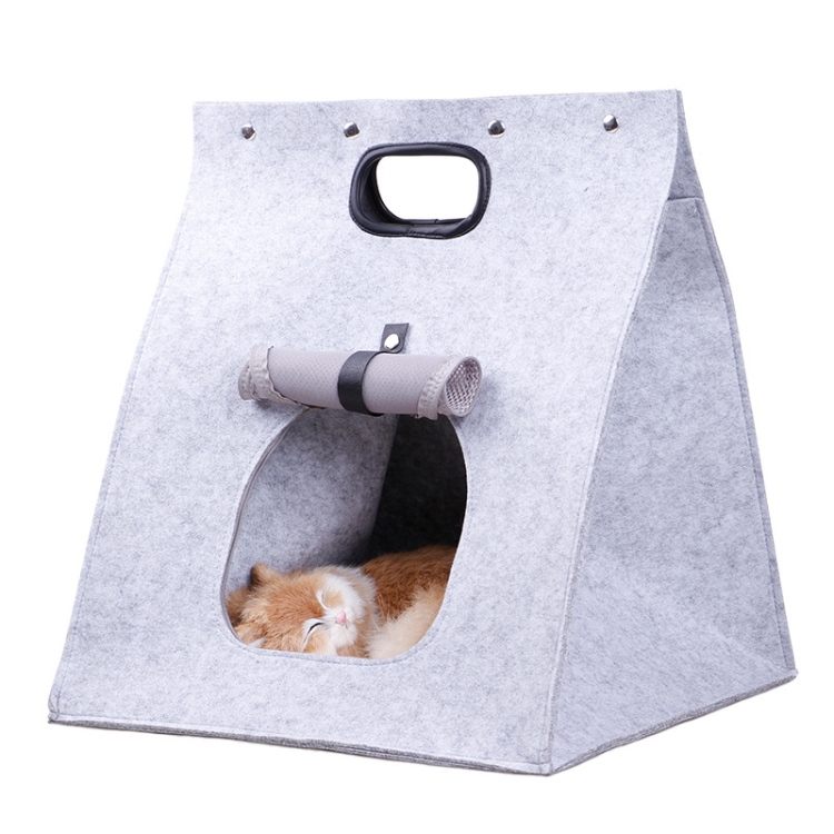 

Portable Removable Washable Folding Cat Litter Dog Felt Carrier Bag(Grey)